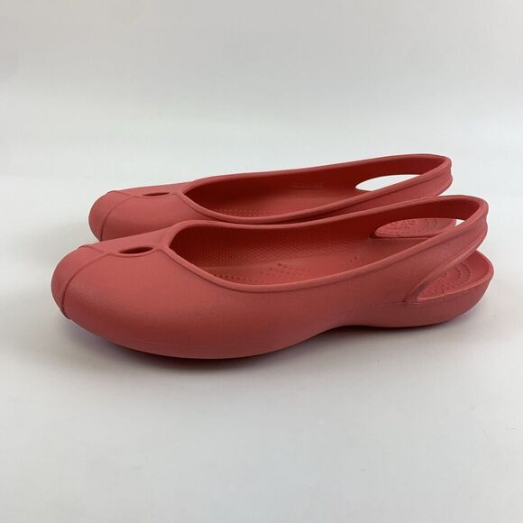Crocs Olivia II Pink Coral Slingback Ballet Flat Slip On Round Toe Womens Size 9 - Picture 2 of 12